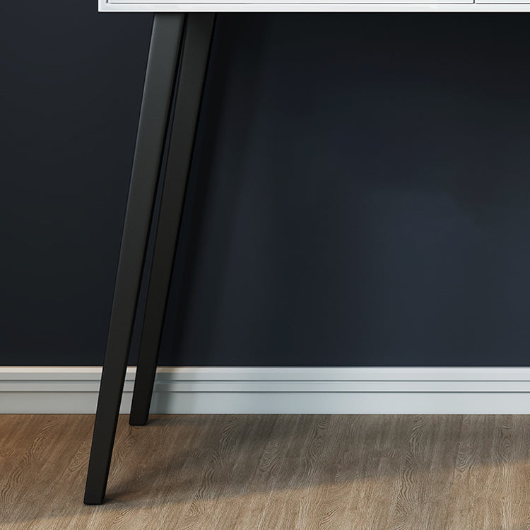 Contemporary Vanity with Padded Stool Engineered Wood Dresser in Glossy Finish