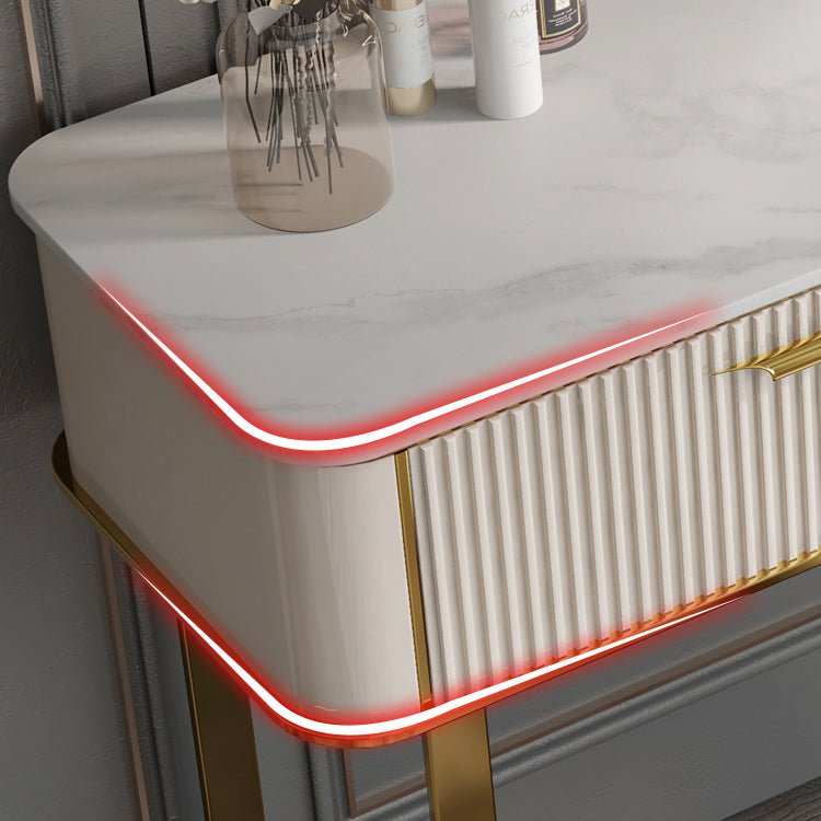 2/5-DRAWER-VALITY Make-up-Tisch-Set Metall-Schminktisch in Beige