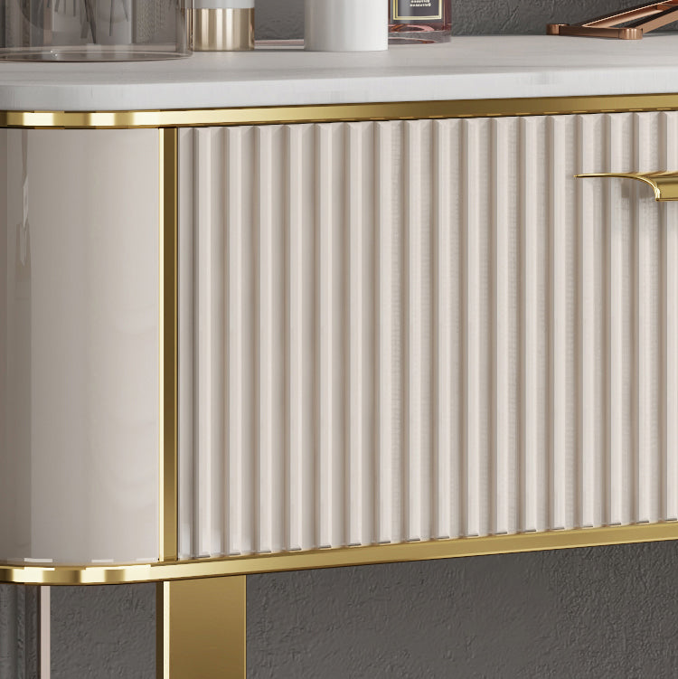 2/5-DRAWER-VALITY Make-up-Tisch-Set Metall-Schminktisch in Beige