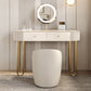Beige Vanity Metal Makeup Dressing Table Stool Set in Glossy Finish Clearhalo 'Bedroom Furniture' 'furn' 'furn_makeup_vanities' 'Furniture' 'Makeup Vanities' 'makeup_vanities' 5689073