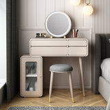 Engineered Wood Makeup Dressing Table Stool Set with 4 Drawers