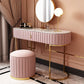 Metal Mirrored Vanity Desk with 1 Drawer Marble Top Dressing Table