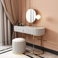 Metal Mirrored Vanity Desk with 1 Drawer Marble Top Dressing Table