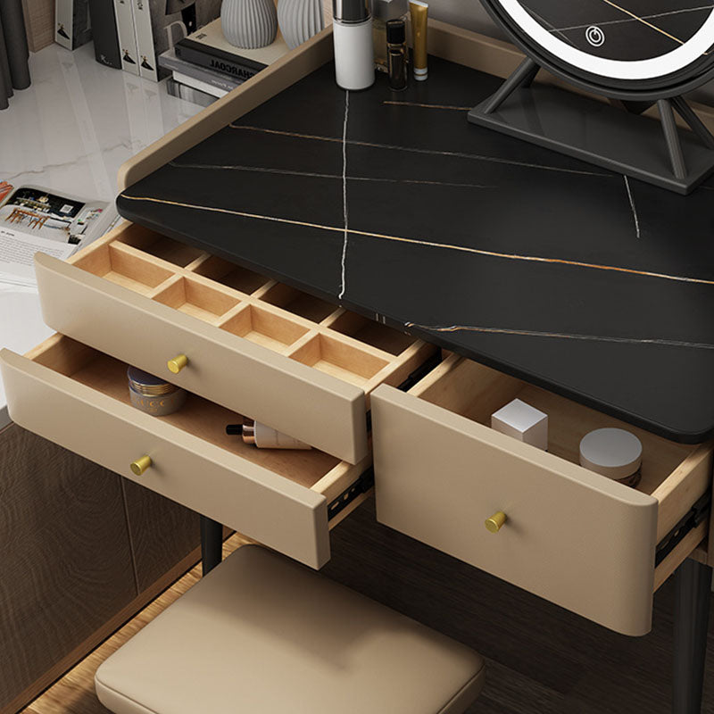 Luxuriöser Steinhaut echtes Leder -Waschtisch mit Hocker