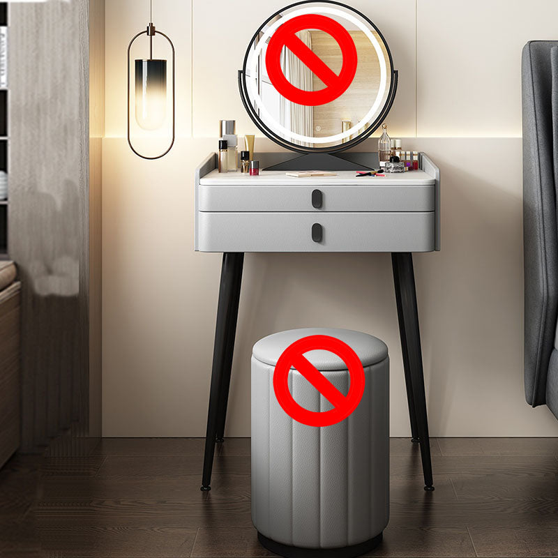 Luxe ijdelheid 2 opbergladen met gewatteerde stenen stenen top dressoir