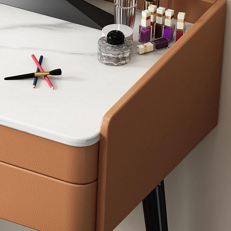 Luxe ijdelheid 2 opbergladen met gewatteerde stenen stenen top dressoir