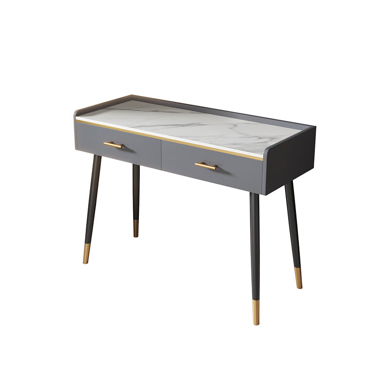 Grey Vanity Bedroom Stone Top Make-up Vanity with Storage Drawers