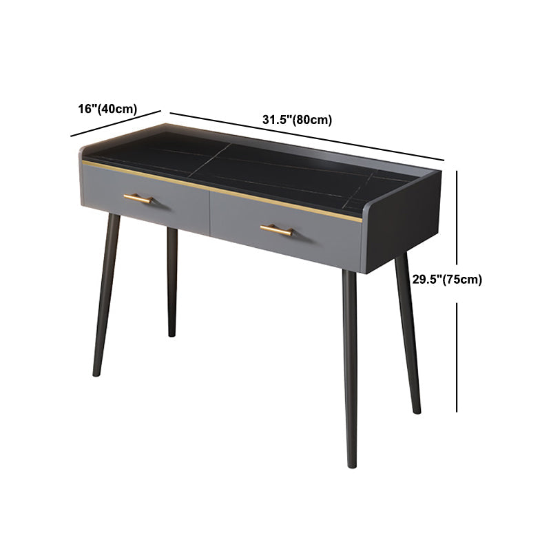 Grey Vanity Bedroom Stone Top Make-up Vanity with Storage Drawers