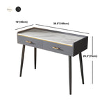 Grey Vanity Bedroom Stone Top Make-up Vanity with Storage Drawers