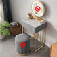 1 Drawer Dressing Table Luxurious Metal Frame Make-up Vanity Grey Clearhalo 'Bedroom Furniture' 'furn' 'furn_makeup_vanities' 'Furniture' 'Makeup Vanities' 'makeup_vanities' 5689233