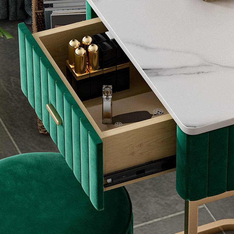 1 Drawer Dressing Table Luxurious Metal Frame Make-up Vanity Clearhalo 'Bedroom Furniture' 'furn' 'furn_makeup_vanities' 'Furniture' 'Makeup Vanities' 'makeup_vanities' 5689236