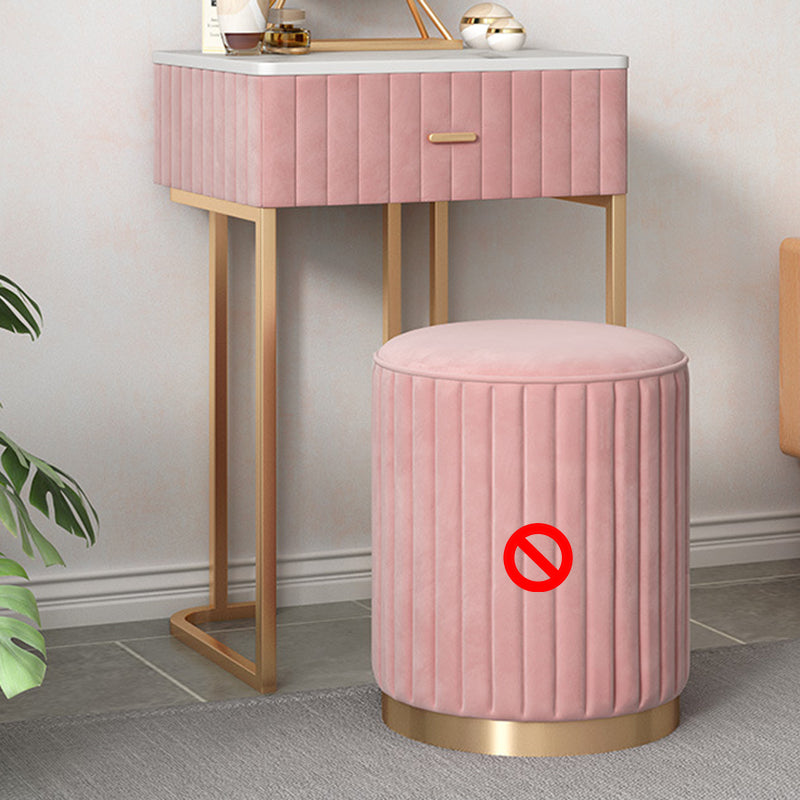 1 Drawer Dressing Table Luxurious Metal Frame Make-up Vanity Clearhalo 'Bedroom Furniture' 'furn' 'furn_makeup_vanities' 'Furniture' 'Makeup Vanities' 'makeup_vanities' 5689241