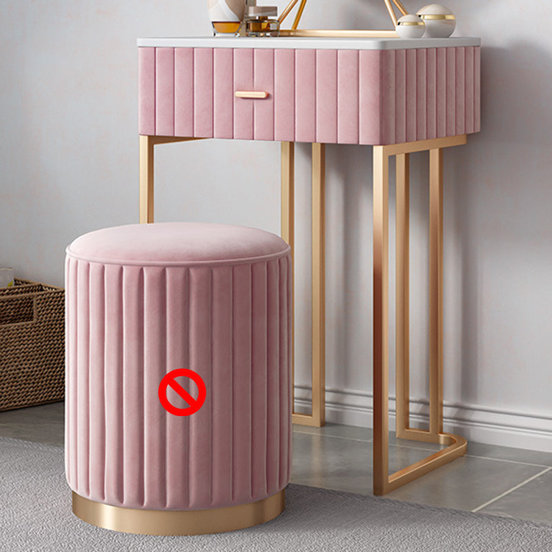 1 Drawer Dressing Table Luxurious Metal Frame Make-up Vanity Clearhalo 'Bedroom Furniture' 'furn' 'furn_makeup_vanities' 'Furniture' 'Makeup Vanities' 'makeup_vanities' 5689242