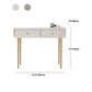 Wood and Stone with Drawers Vanity Table in White/Grey Makeup Desk
