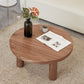 Scandinavian 3 Legs Coffee Table Round Wooden Coffee Table Set for Home 35.5"L x 35.5"W x 16"H Walnut Clearhalo 'Coffee & Accent Tables' 'Coffee Tables' 'coffee_tables' 'furn' 'furn_coffee_tables' 'Furniture' 'Living Room Furniture' 5689704