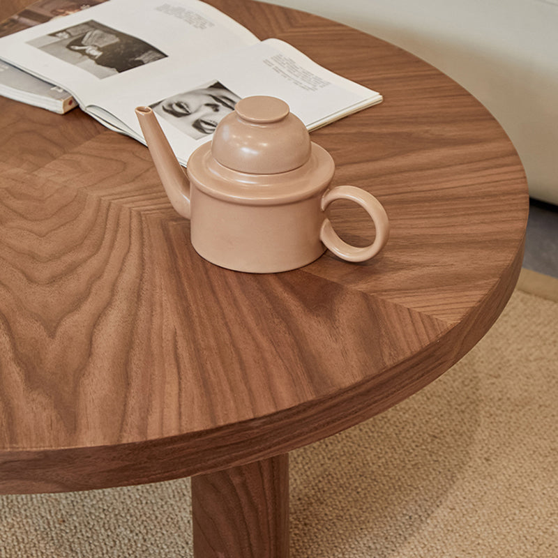 Scandinavian 3 Legs Coffee Table Round Wooden Coffee Table Set for Home Clearhalo 'Coffee & Accent Tables' 'Coffee Tables' 'coffee_tables' 'furn' 'furn_coffee_tables' 'Furniture' 'Living Room Furniture' 5689712