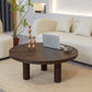 Scandinavian 3 Legs Coffee Table Round Wooden Coffee Table Set for Home 28"L x 28"W x 16"H Cherry Wood Clearhalo 'Coffee & Accent Tables' 'Coffee Tables' 'coffee_tables' 'furn' 'furn_coffee_tables' 'Furniture' 'Living Room Furniture' 5689719