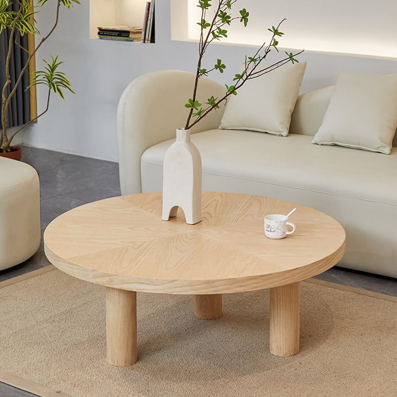 Scandinavian 3 Legs Coffee Table Round Wooden Coffee Table Set for Home 28"L x 28"W x 16"H Natural Clearhalo 'Coffee & Accent Tables' 'Coffee Tables' 'coffee_tables' 'furn' 'furn_coffee_tables' 'Furniture' 'Living Room Furniture' 5689722