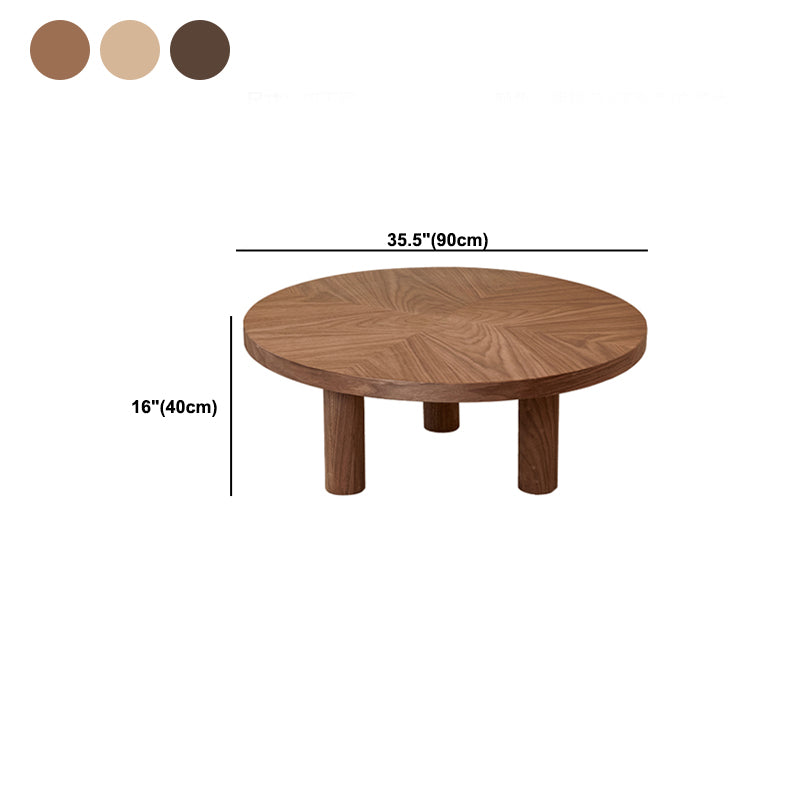 Scandinavian 3 Legs Coffee Table Round Wooden Coffee Table Set for Home Clearhalo 'Coffee & Accent Tables' 'Coffee Tables' 'coffee_tables' 'furn' 'furn_coffee_tables' 'Furniture' 'Living Room Furniture' 5689732