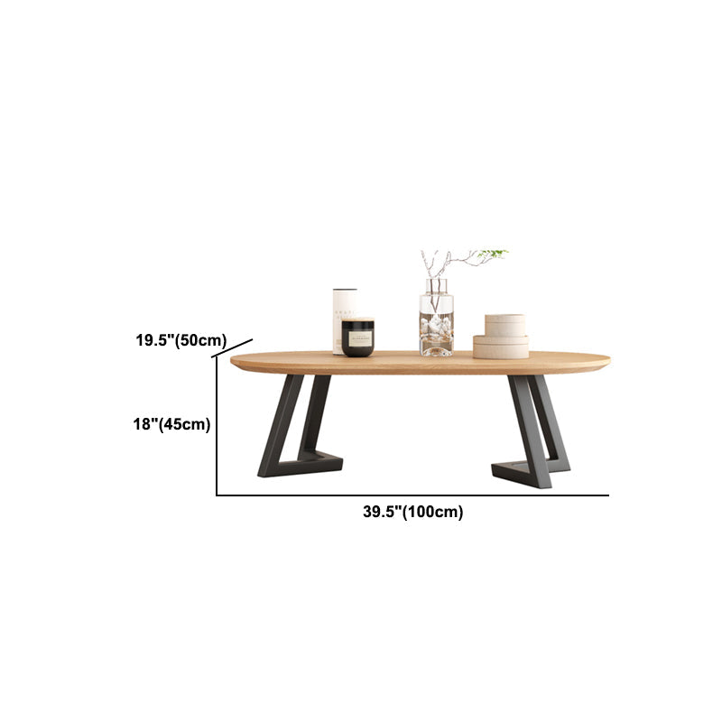 Solid Wood 2 Legs Coffee Table Modern Minimalist Coffee Table Clearhalo 'Coffee & Accent Tables' 'Coffee Tables' 'coffee_tables' 'furn' 'furn_coffee_tables' 'Furniture' 'Living Room Furniture' 5689781