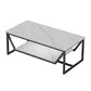 Slate Minimalist Coffee Table Trestle Coffee Table with Storage