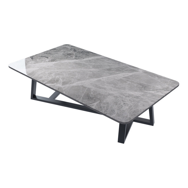 スレートコーヒーテーブル長方形のオープンシェルフミニマリストコーヒーテーブル