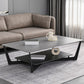 Rechteckiger Couchtisch aus Schiefer, minimalistischer Couchtisch mit offenem Regal