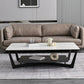 Rechteckiger Couchtisch aus Schiefer, minimalistischer Couchtisch mit offenem Regal