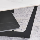 Slate Rectangular Coffee Table Open Shelf Minimalist Coffee Table