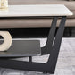 Rechteckiger Couchtisch aus Schiefer, minimalistischer Couchtisch mit offenem Regal