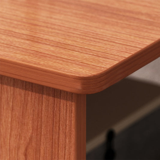 Nordic Style 4 Legs Base Rectangular Solid Wood Table with Storage Rack Coffee Table