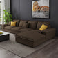 Contemporary 4 Pillows Back Sectional with Pillow Top Arms for 4 People