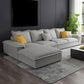 Contemporary 4 Pillows Back Sectional with Pillow Top Arms for 4 People