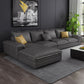 Contemporary 4 Pillows Back Sectional with Pillow Top Arms for 4 People