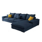 Contemporary 4 Pillows Back Sectional with Pillow Top Arms for 4 People