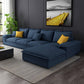 Contemporary 4 Pillows Back Sectional with Pillow Top Arms for 4 People