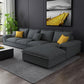 Contemporary 4 Pillows Back Sectional with Pillow Top Arms for 4 People