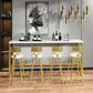 Luxury Sintered Stone Bar Table Set 1/3/5 Pieces White Indoor Footrest Bar Table Set