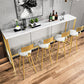 Luxury Sintered Stone Bar Table Set 1/3/5 Pieces White Indoor Footrest Bar Table Set