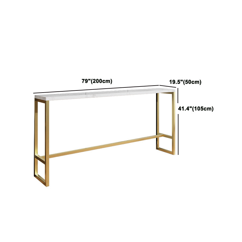 Luxury Sintered Stone Bar Table Set 1/3/5 Pieces White Indoor Footrest Bar Table Set