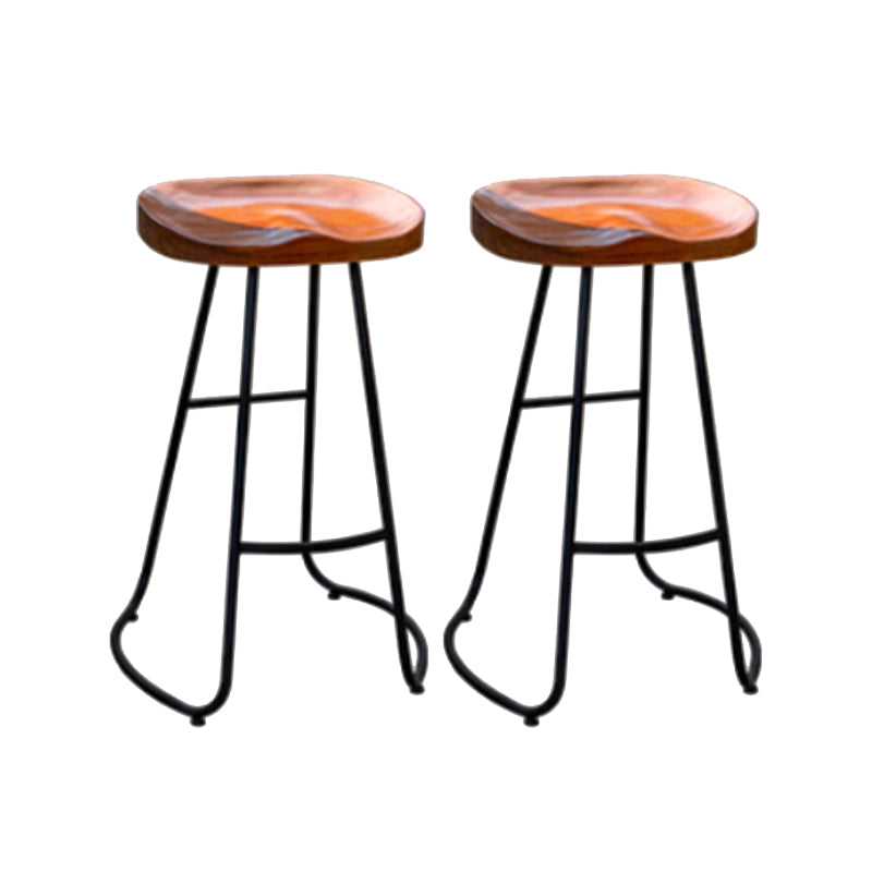 Industrial Wooden Bar Table Set 1/2/4/5 Pieces Rectangle Bar Table and Backless Bar Stools Brown 30"H Stools (Set of 2) Clearhalo 'Bar Furniture' 'furn' 'furn_home_bar_bar_sets' 'Furniture' 'Home Bars & Bar Sets' 'home_bar_bar_sets' 'Kitchen & Dining Furniture' 5690291