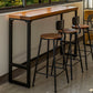 Industrial Wooden Bar Table Set 1/2/4/5 Pieces Rectangle Bar Table and Backless Bar Stools 4 Pieces: Table, 3 Wood Stools Clearhalo 'Bar Furniture' 'furn' 'furn_home_bar_bar_sets' 'Furniture' 'Home Bars & Bar Sets' 'home_bar_bar_sets' 'Kitchen & Dining Furniture' 5690292