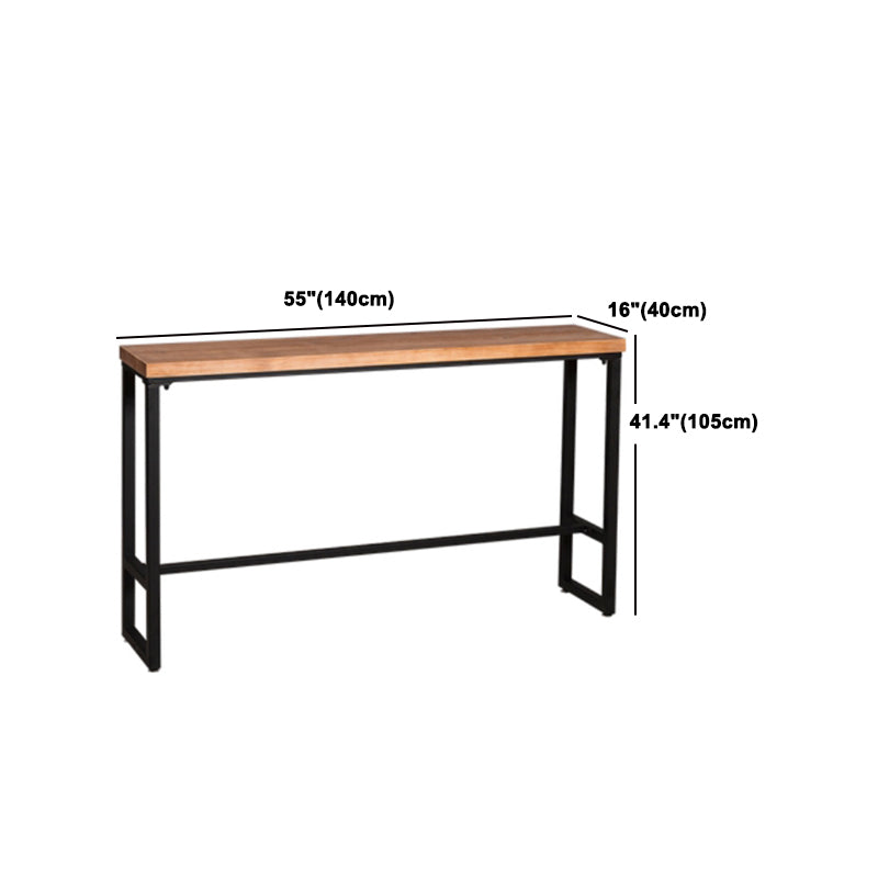 Industrial Wooden Bar Table Set 1/2/4/5 Pieces Rectangle Bar Table and Backless Bar Stools Clearhalo 'Bar Furniture' 'furn' 'furn_home_bar_bar_sets' 'Furniture' 'Home Bars & Bar Sets' 'home_bar_bar_sets' 'Kitchen & Dining Furniture' 5690307