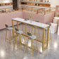 Rectangle Bar Table and Stools 1/4/7 Pieces Sintered Stone Bar Table with Low Back Stools 7 Pieces: Table, 6 Gray Stools Clearhalo 'Bar Furniture' 'furn' 'furn_home_bar_bar_sets' 'Furniture' 'Home Bars & Bar Sets' 'home_bar_bar_sets' 'Kitchen & Dining Furniture' 5690320