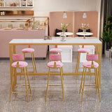 長方形のバーのテーブルとスツール1/4/7ピース腰のスツール付き焼結された石のバーテーブル