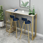 1/3/5 Pieces Luxury Bar Table Set Rectangle Sintered Stone Bar Set with Storage Shelves 3 Pieces: Table, 2 Blue Stools Clearhalo 'Bar Furniture' 'furn' 'furn_home_bar_bar_sets' 'Furniture' 'Home Bars & Bar Sets' 'home_bar_bar_sets' 'Kitchen & Dining Furniture' 5690362