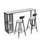 1/2/3 Pieces Bar Table Set Modern Rectangle Sintered Stone Bar Table with Low Back Stools 3 Pieces: Table, 2 Black Stools Clearhalo 'Bar Furniture' 'furn' 'furn_home_bar_bar_sets' 'Furniture' 'Home Bars & Bar Sets' 'home_bar_bar_sets' 'Kitchen & Dining Furniture' 5690389