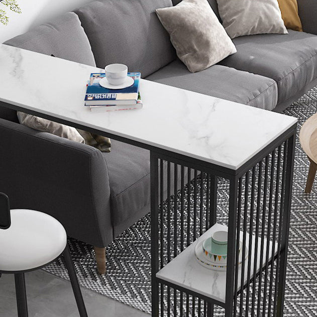 1/2/3 Pieces Bar Table Set Modern Rectangle Sintered Stone Bar Table with Low Back Stools Clearhalo 'Bar Furniture' 'furn' 'furn_home_bar_bar_sets' 'Furniture' 'Home Bars & Bar Sets' 'home_bar_bar_sets' 'Kitchen & Dining Furniture' 5690394
