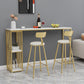 1/2/3 Pieces Bar Table Set Modern Rectangle Sintered Stone Bar Table with Low Back Stools 3 Pieces: Table, 2 Gold Stools Clearhalo 'Bar Furniture' 'furn' 'furn_home_bar_bar_sets' 'Furniture' 'Home Bars & Bar Sets' 'home_bar_bar_sets' 'Kitchen & Dining Furniture' 5690400