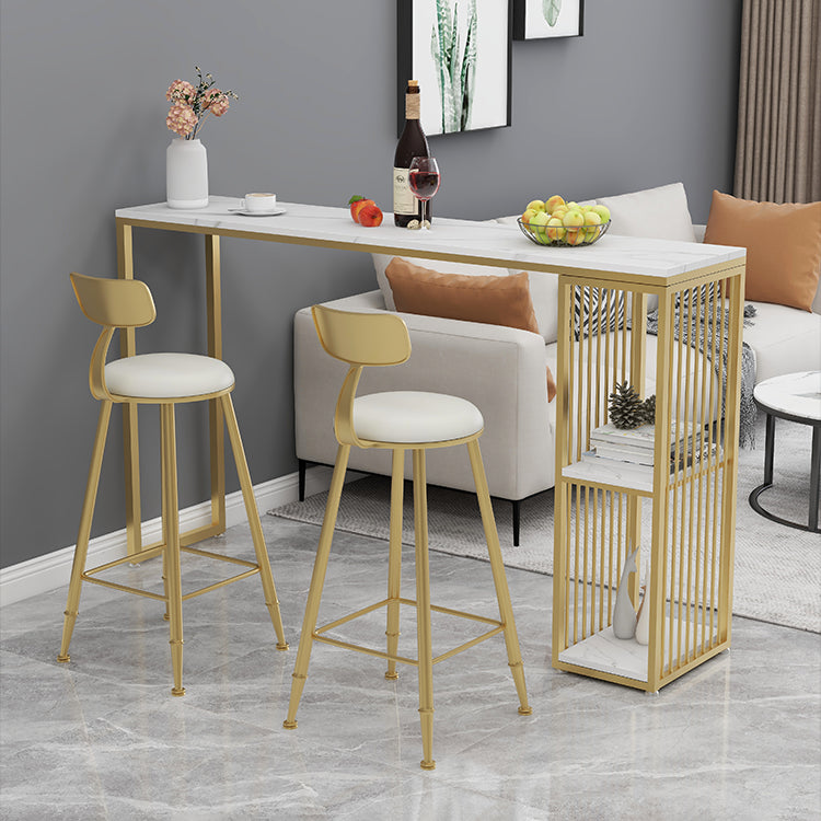 1/2/3 Pieces Bar Table Set Modern Rectangle Sintered Stone Bar Table with Low Back Stools Clearhalo 'Bar Furniture' 'furn' 'furn_home_bar_bar_sets' 'Furniture' 'Home Bars & Bar Sets' 'home_bar_bar_sets' 'Kitchen & Dining Furniture' 5690402